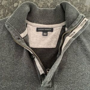 Large Men’s Banana Republic Half Button/Zip Sweater 100% Cotton
